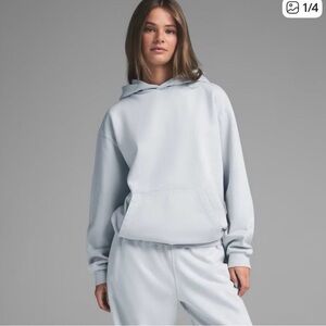 SKIMS ZEN 🩵 Blue Boyfriend Fleece Pullover
